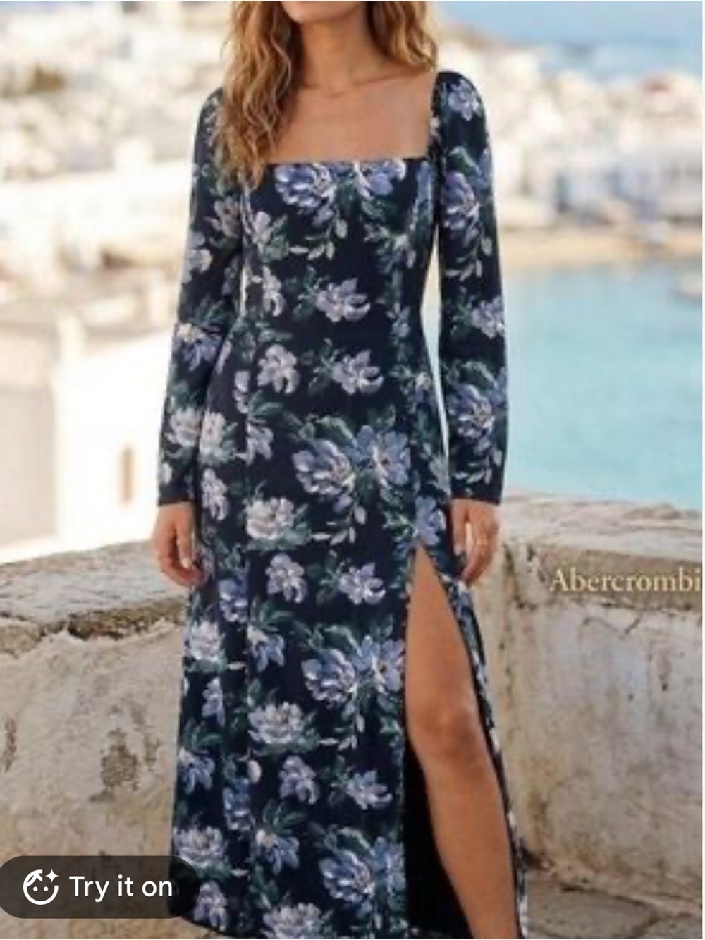 NWT Abercrombie & Fitch Camille Long-Sleeve Midi Dress Size XXSP